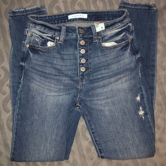 Lot of 7 pairs of both high waisted and mid rise jeans - Picture 3 of 7